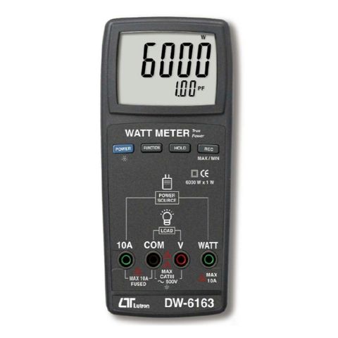 Lutron DW-6163 Watt Meter, 6000W, PF, ACV, ACA, Single phase