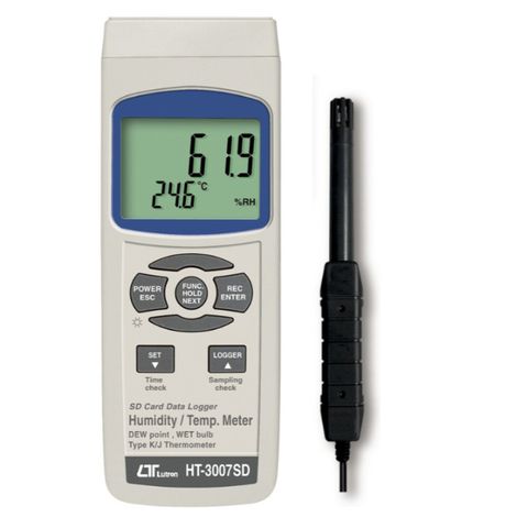 Lutron HT-3007SD Humidity/Temp. Meter + Type K/J Temp., SD Card