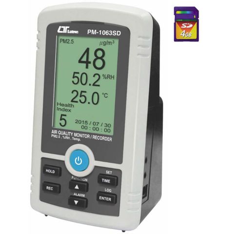 Lutron PM-1063SD Air Quality Monitor/Recorder, PM2.5, %RH, Temp. SD Card