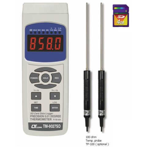 Lutron TM-9027SD 2CH Precision Thermometer, LED Display, SD Card