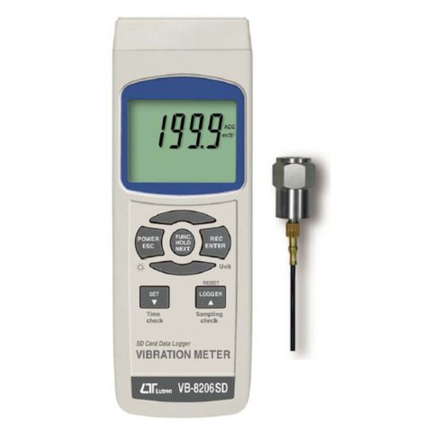 Lutron VB-8206SD Vibration Meter, Acc/Vel/Displacement, SD Card