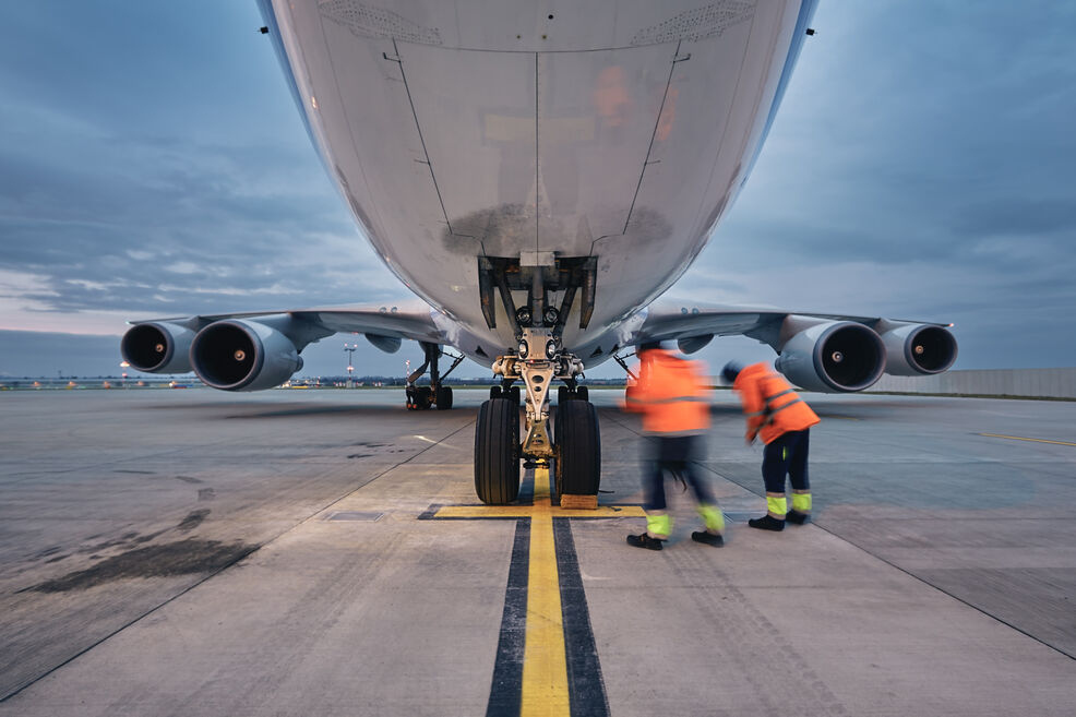 Aircraft GSE maintenance at airport runway