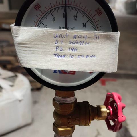 Chilled Water Pipe Pressure Leak Test