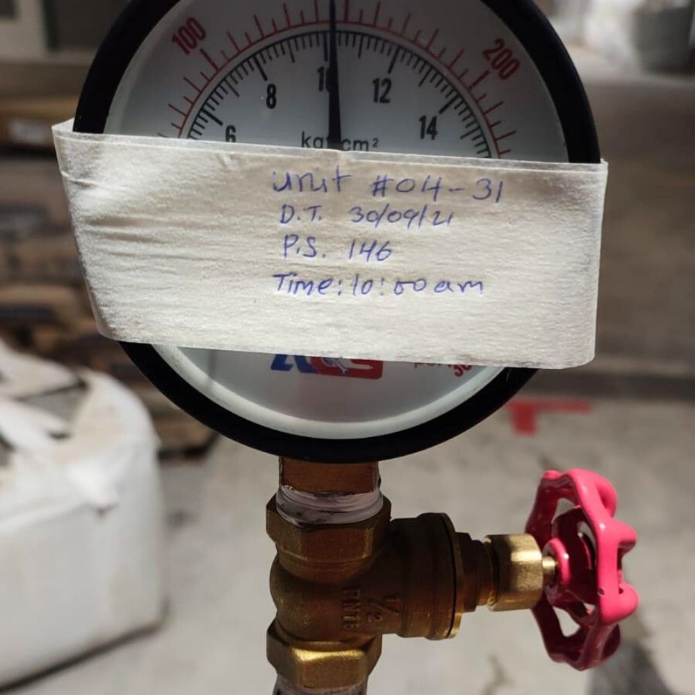Chilled Water Pipe Pressure Leak Test