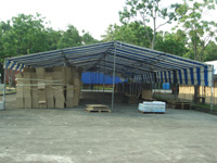Blue White Pitched Roof Tentage