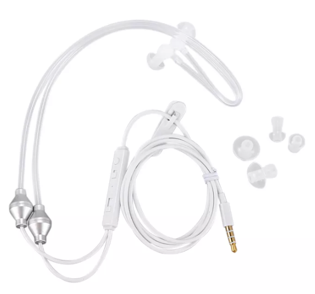 Anti Radiation Binaural Earphones Stereo Headphones with Microphone