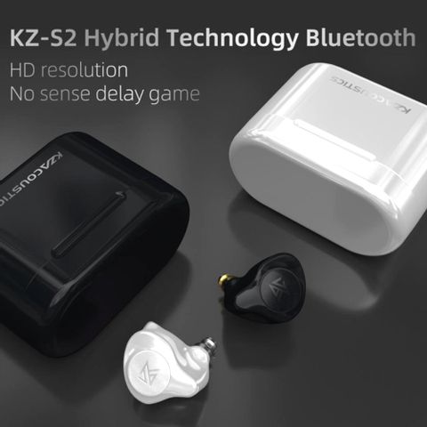 BangBangStore KZ S2 True Wireless TWS Earphones Bluetooth v5.0 Hybrid 1DD+1BA Game Earbuds Touch Control Noise