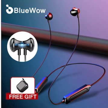 BT95 Wireless Magnetic Bluetooth 5.0 Headphones Sports Stereo Neck Hanging Headset IPX5 Waterproof Noise Reduction Headphones