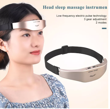 CkeyiN Microcurrent Smart Head Massager Low Frequency Pulse Sleep Massage Instrument 2 Modes for Soothing Pressure Headache Relieve Therapy AM288