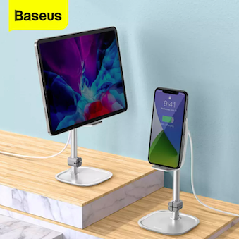 Desktop Holder With 15W Wireless Charger For iphone Ipad Samsung HuaWei Xiaomi Vivo Phone Holder Adjustable Angle Stand Holder For iPad Pro Air