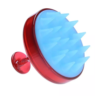 DomybestShop Silicone Head Shampoo Scalp Massage Brush Hair Scalp Washing Comb(Red)