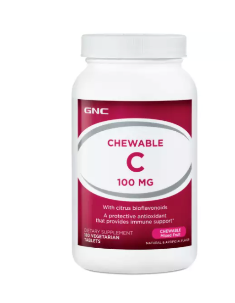 GNC Chewable C 100 Mg With Citrus Bioflavonoids - 180 vegitabs