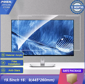 IHEN Acrylic Anti Radiation Screen Protector For Computer Anti Blue Light Screen Protector For PC Anti Glare PC Eye Protector [19in 19.5in 20in 21.5in 22in 23in 23.6in 23.8in 24in]