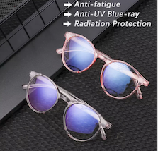 LIJU78113 Ultralight Vintage Round PC FrameandResin Lens Computer Goggles Anti Blue Rays Glasses Blue Film Glasses Radiation Protection Glasses Spectacle Frames