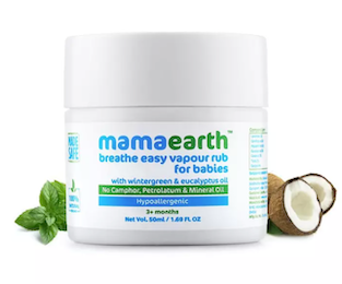 MamaEarth Breathe Easy Vapourub For Babies With Winter Green & Eucalyptus Oil, 50ml (3+ Months)