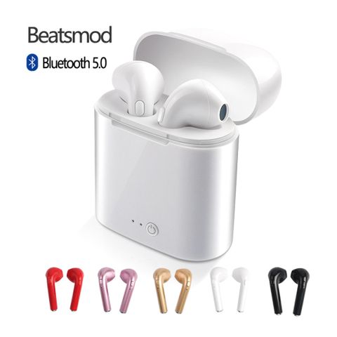 Mini Bluetooth i7s TWS Wireless Tanpa Wayar Earbuds Earphone Headsets Twins Earpiece with Microphone For All Mobile Phones White