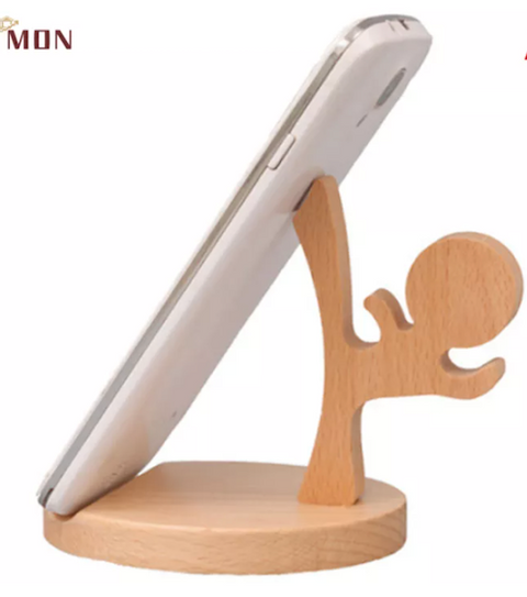 Wooden Cellphone Mobile Stand Desk Holder Cradle for Mobile Cell Phones Smartphone