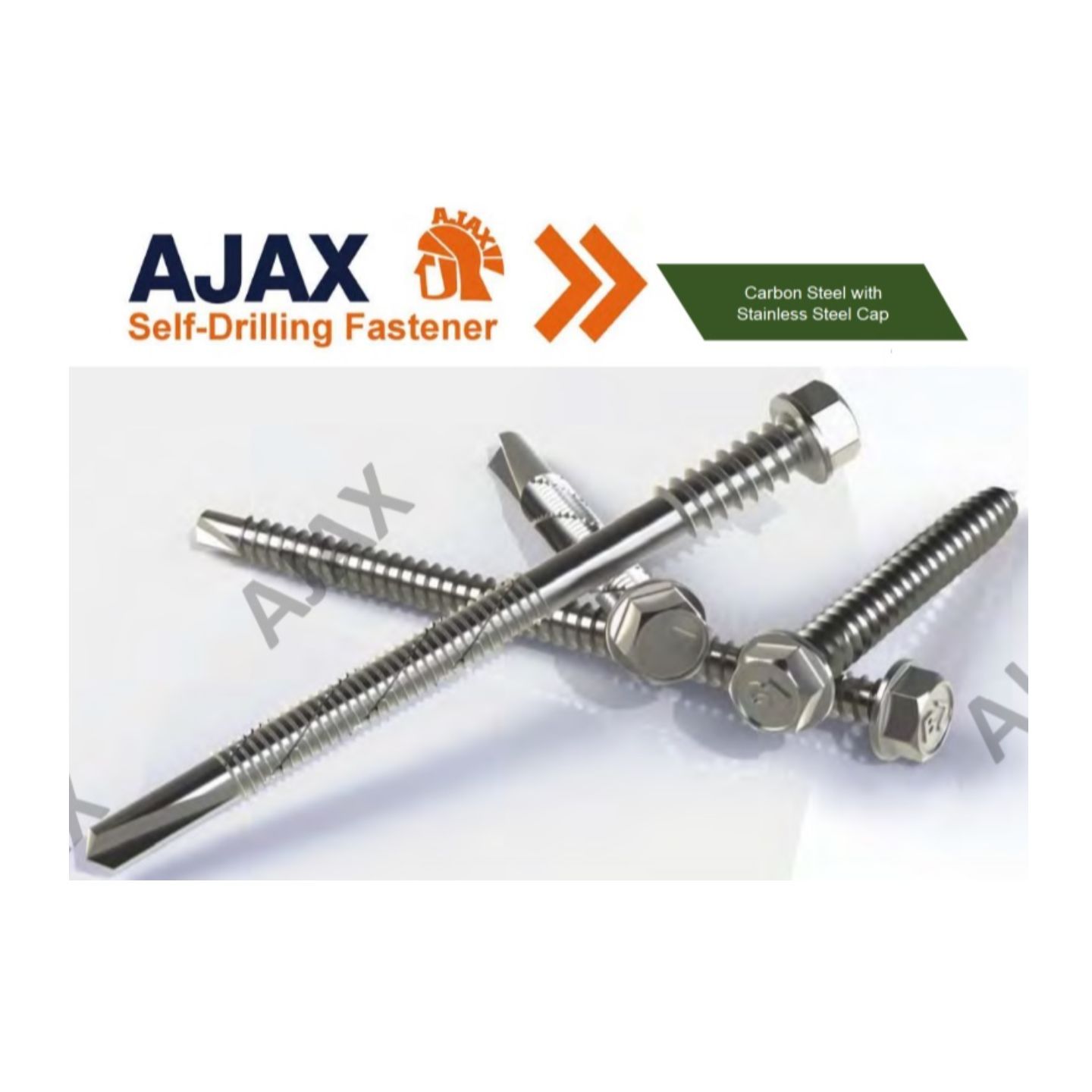 AJAX Carbon Steel with Stainless Steel Cap Self-Drilling Screw (AS3566 CLASS 3) with a unique comformal coating technology