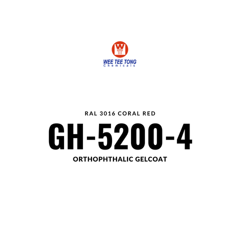 Orthophthalic Gelcoat GH-5200-4  RAL 3016 Coral red