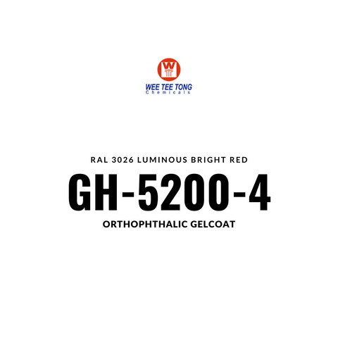 Orthophthalic Gelcoat GH-5200-4  RAL 3026 Luminous bright red