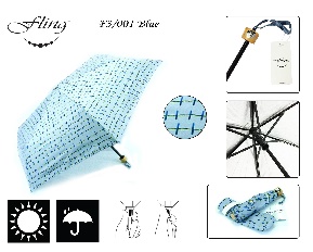 3 Fold Umbrella #F3/001 Blue
