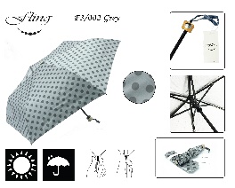 3 Fold Umbrella #F3/002 Grey