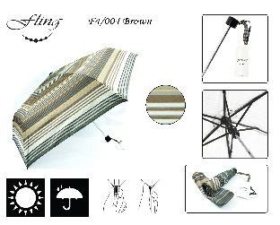 4 Fold Umbrella #F4/004 Brown
