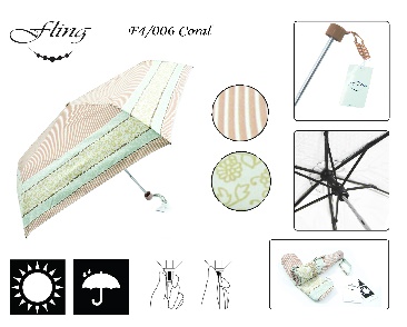 4 Fold Umbrella #F4/006 Coral